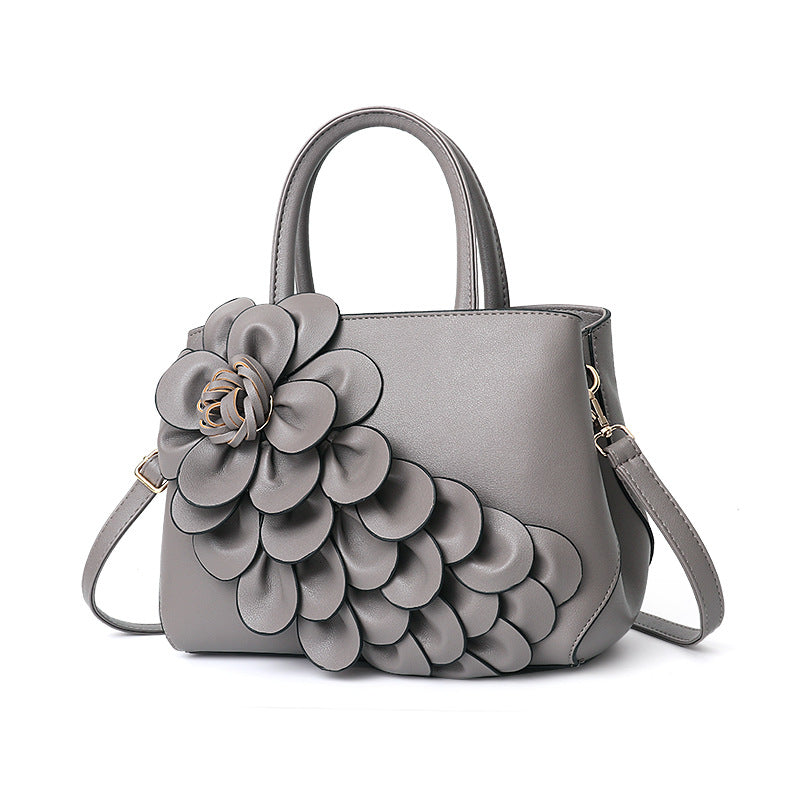 Fashion PU Leather Flower Portable Shoulder Bag