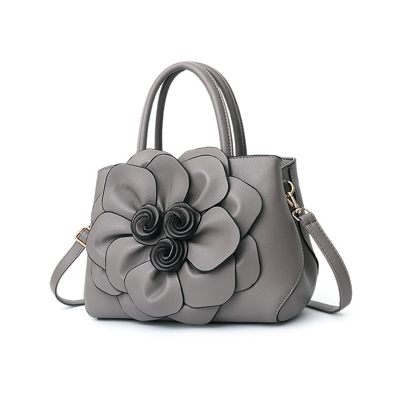 Fashion PU Leather Flower Portable Shoulder Bag