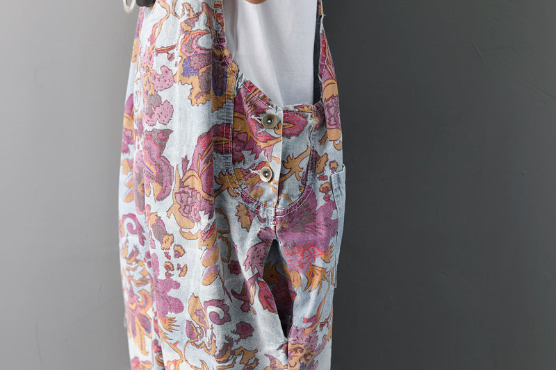 Fashion Ethnic Old Jeans Washed Holes Jumpsuits