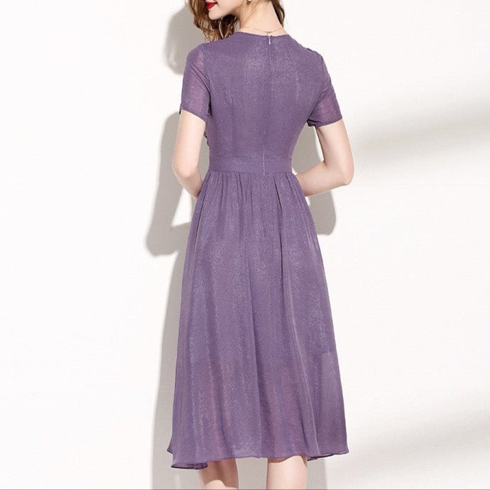 Fashion Lace Patchwork Purple Dress