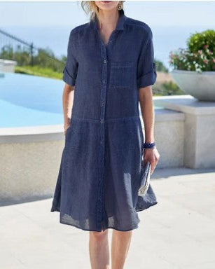 Fashion Linen Midi Dress