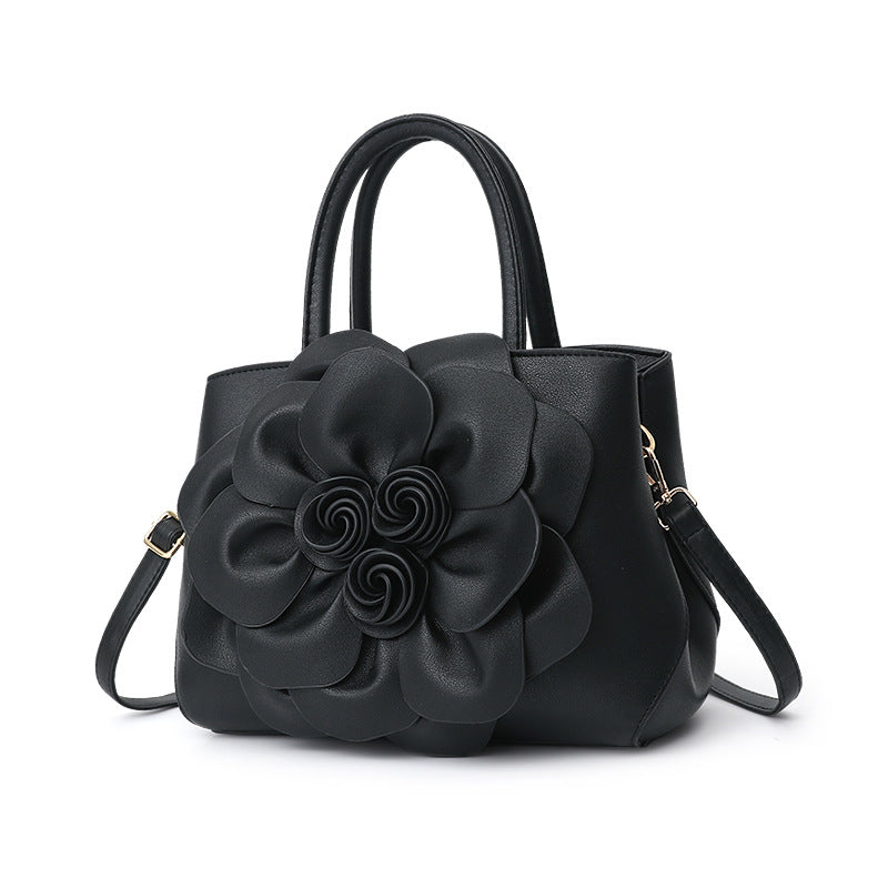 Fashion PU Leather Flower Portable Shoulder Bag