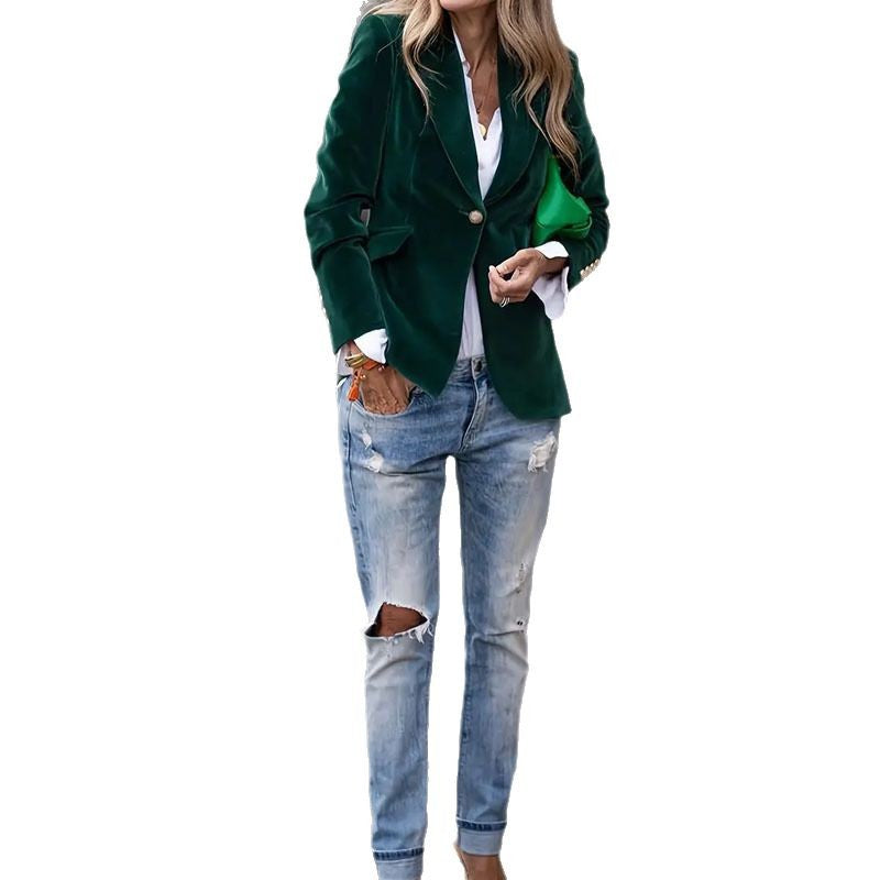 Fashion Velvet Elegant Slim Fit Blazer