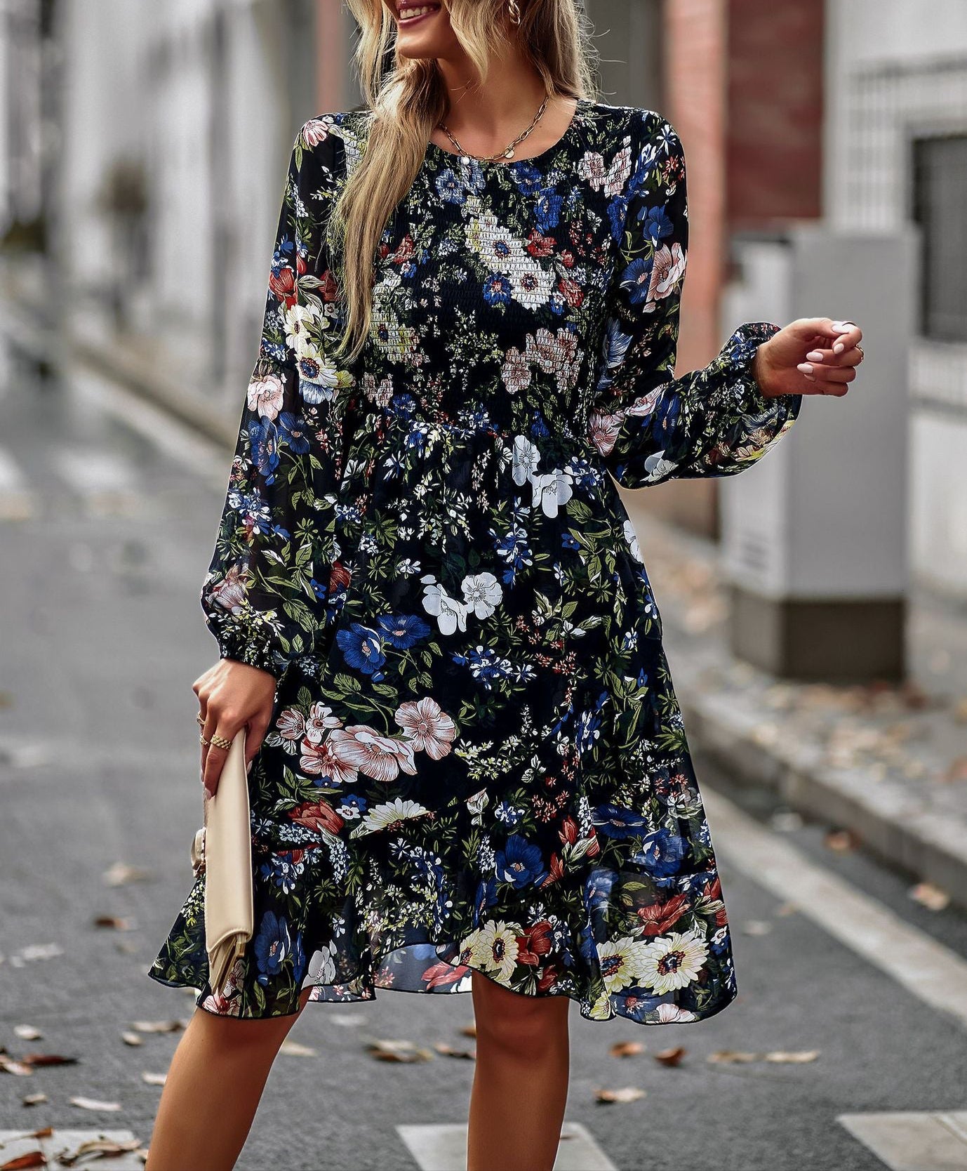 Fashion Round Neck Leisure Dress