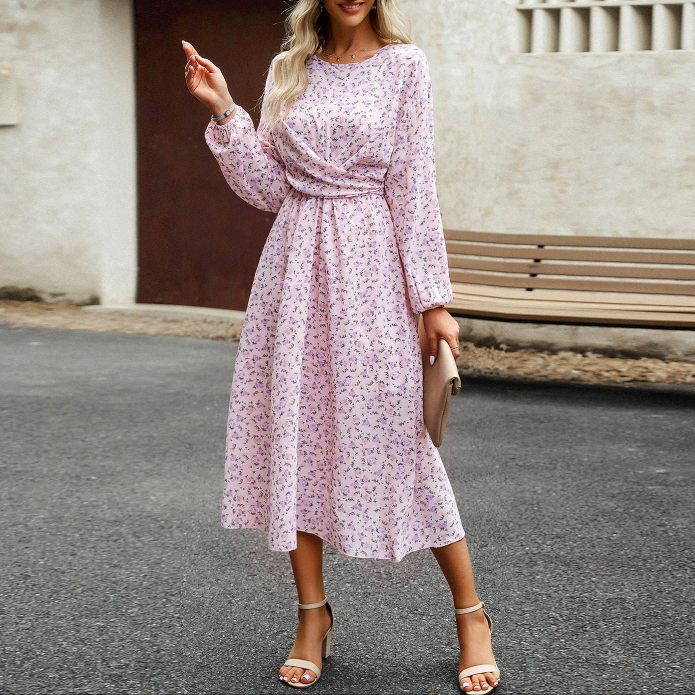 Fashion Temperament Round Neck Dress