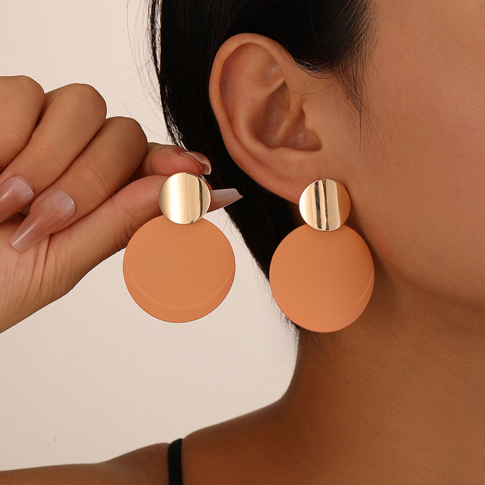 Fashion Versatile Geometric Round Earrings