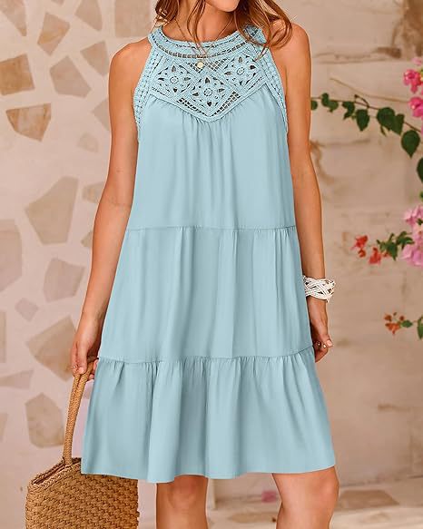 Fashion Halter Neck A-Line Dress