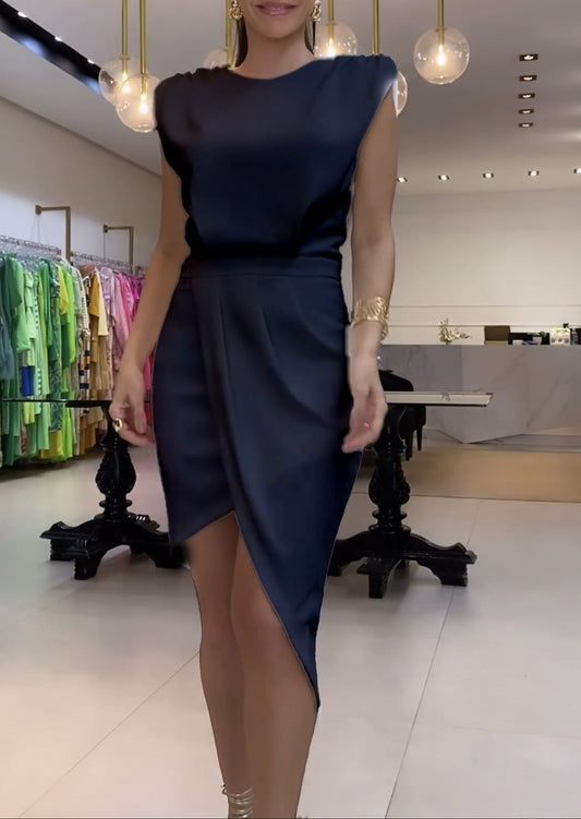 Fashion Sleeveless Sheath Asymmetric Commuter Dress