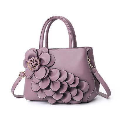 Fashion PU Leather Flower Portable Shoulder Bag