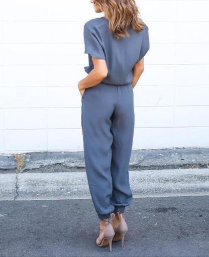 Fashion Solid Color Harem Pants Jumpsuits