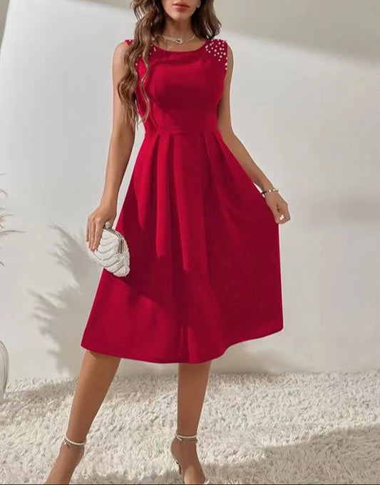 Fashion Studded Sleeveless Dress