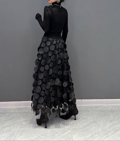 Fashion 3D Polka Dot Mesh Skirt