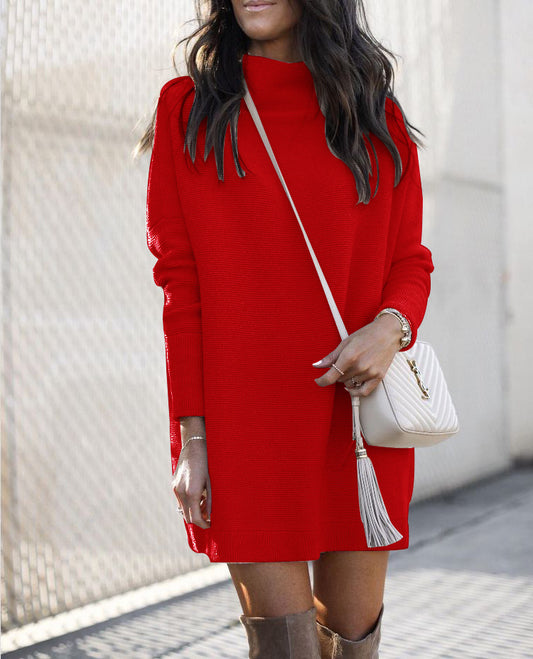 Fashion Round Neck Knitted Dress