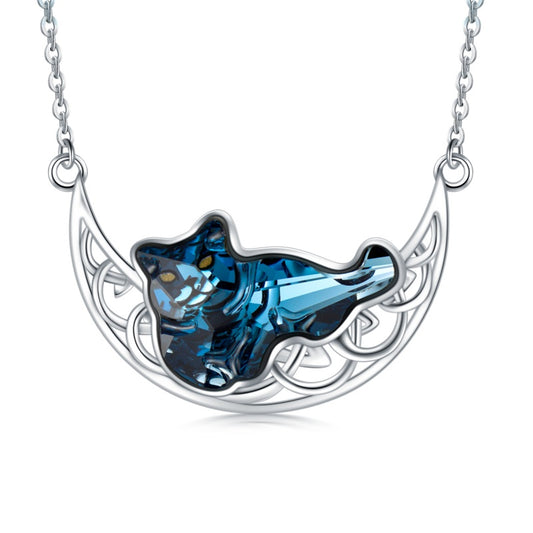 Fashion Cat and Celtic Moon Necklace