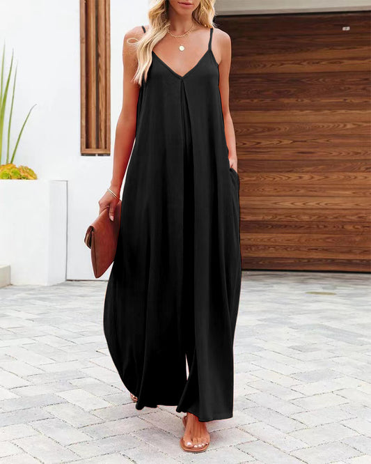 Fashion Sling Wide-Leg Jumpsuit