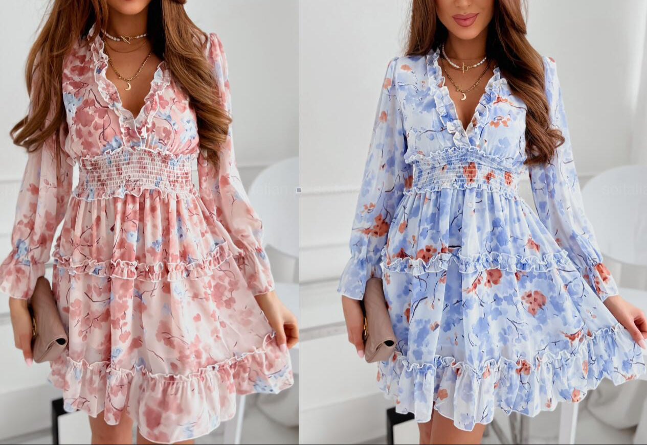 Fashion Floral Chiffon Dress