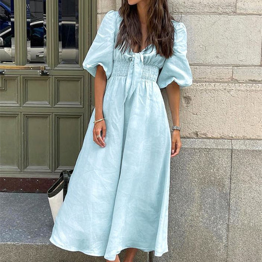 Fashion Temperament Leisure V-Neck Dress