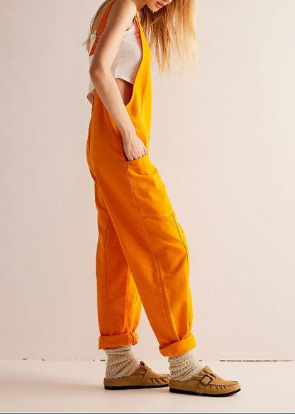 Fashion Solid Color Suspender Jumpsuits