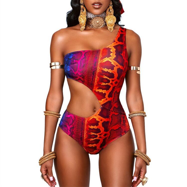 Fashion Snake Print One-Piece Swimsuit
