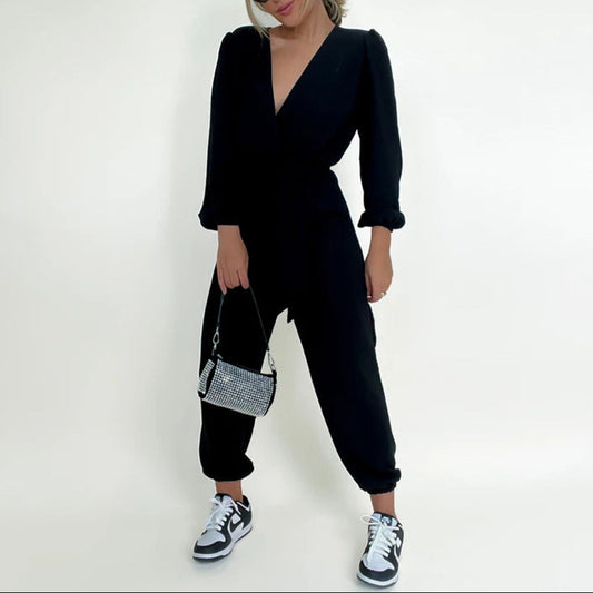 Fashion Leisure Tied High Waist Jumpsuit