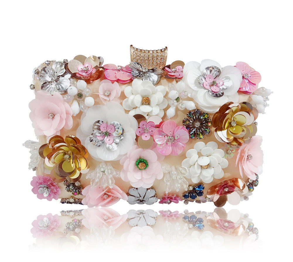 Fashion Sequined Flower Diamond Banquet Bag