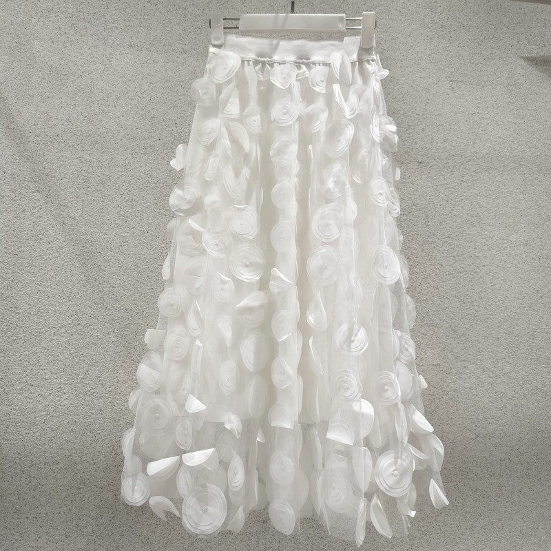 Fashion 3D Polka Dot Mesh Skirt