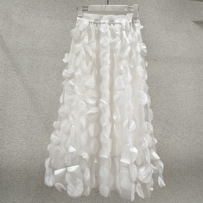 Fashion 3D Polka Dot Mesh Skirt