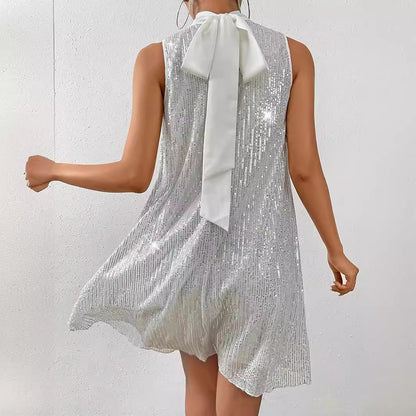 Fashion Sequin Shiny Sleeveless Pullover Dress