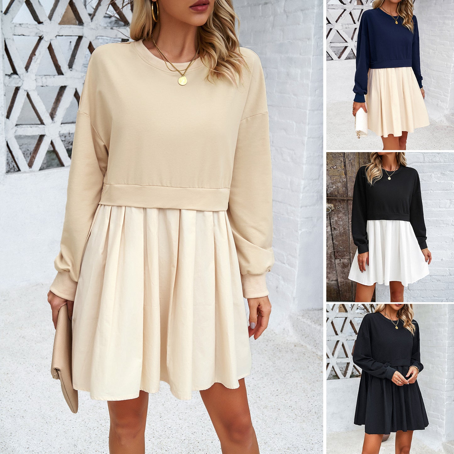 Fashion Contrast Color Dress