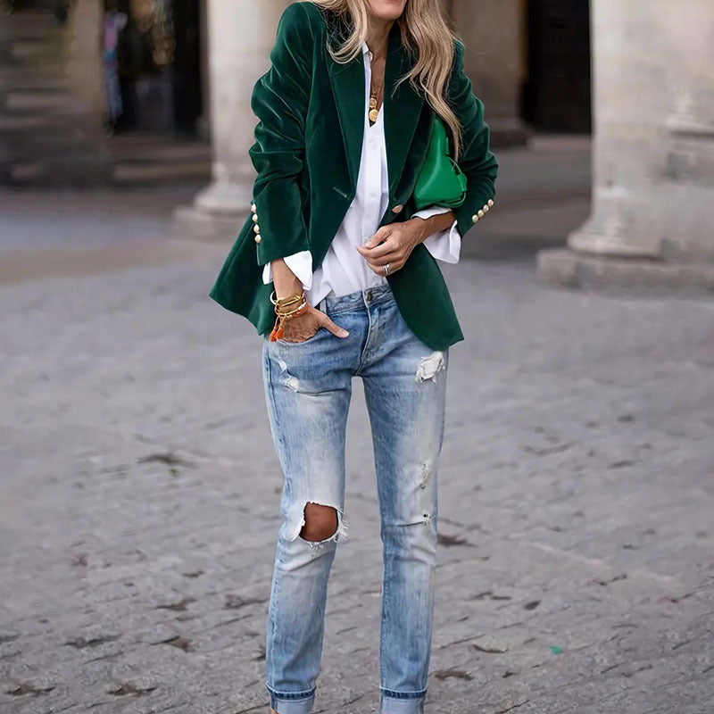 Fashion Velvet Elegant Slim Fit Blazer