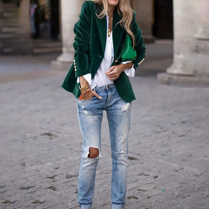 Fashion Velvet Elegant Slim Fit Blazer