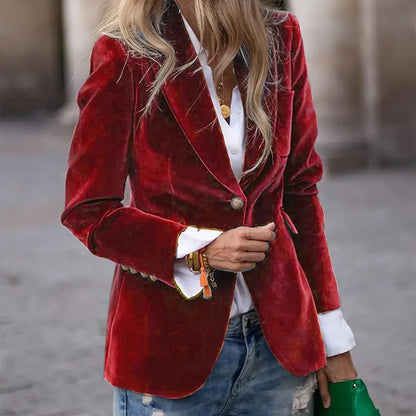 Fashion Velvet Elegant Slim Fit Blazer