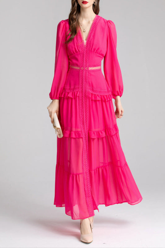 Fashion Hollow Waisted Long Dress