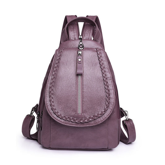 Fashion Large Capacity Soft Leather Backpack