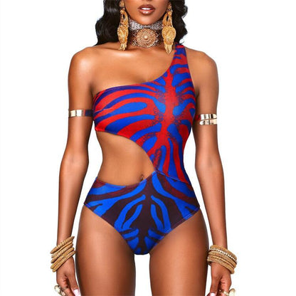 Fashion Snake Print One-Piece Swimsuit